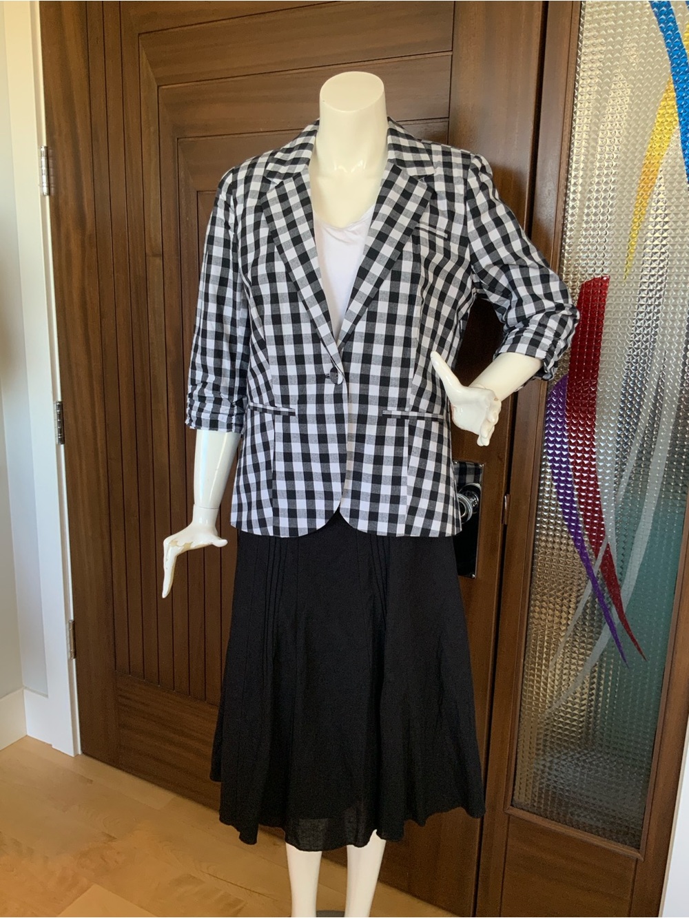 SUNNY GIRL Blazer, Black & White Check, Sz XL, NWOT